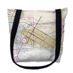 Venice Inlet, FL Nautical Map Medium Tote Bag 16x16