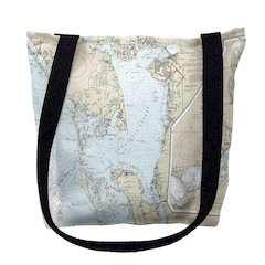 Charlotte Harbor, FL Nautical Map Medium Tote Bag 16x16