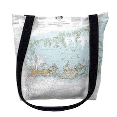 Sugarloaf Key to Key West, FL Nautical Map Medium Tote Bag 16x16