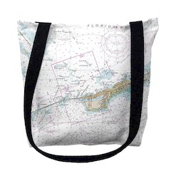 Miami to Marathon & Florida Bay, FL Nautical Map Medium Tote Bag 16x16