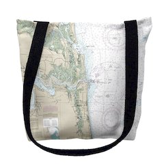 Jacksonville, FL Nautical Map Medium Tote Bag 16x16