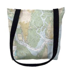 St Simons Sound, GA Nautical Map Medium Tote Bag 16x16