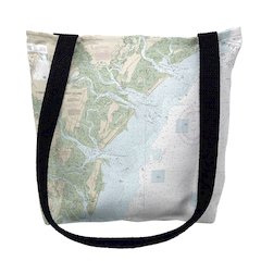 Tybee Island to Doboy Sound, GA Nautical Map Medium Tote Bag 16x16
