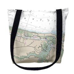 Holden Beach, NC Nautical Map Medium Tote Bag 16x16