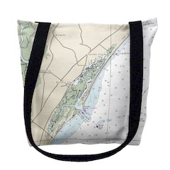 Murells Inlet, SC Nautical Map Medium Tote Bag 16x16