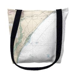 Pawleys Island, SC Nautical Map Medium Tote Bag 16x16