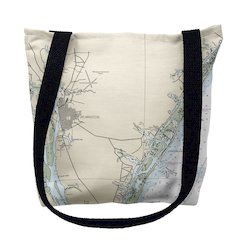 Wilmington - Wrightsville Beach, NC Nautical Map Medium Tote Bag 16x16