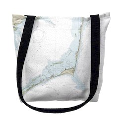 Cape Hatteras, NC Nautical Map Medium Tote Bag 16x16