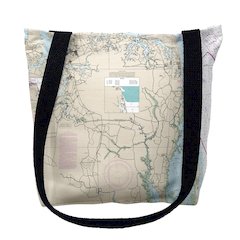 Muscongus Bay, ME Nautical Map Medium Tote Bag 16x16