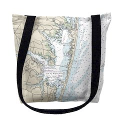 Fenwick Island to Chincoteague Inlet, VA Nautical Map Medium Tote Bag 16x16