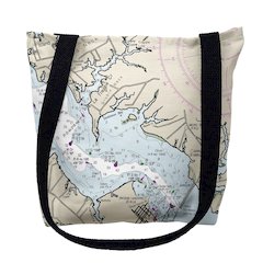 Cambridge, MD Nautical Map Medium Tote Bag 16x16