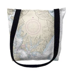 Slomons Island, MD Nautical Map Medium Tote Bag 16x16