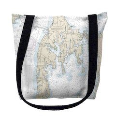 Kent Island II, MD Nautical Map Medium Tote Bag 16x16