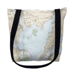 Head of Chesapeake Bay, MD Nautical Map Medium Tote Bag 16x16
