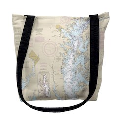 Rock Hall, MD Nautical Map Medium Tote Bag 16x16
