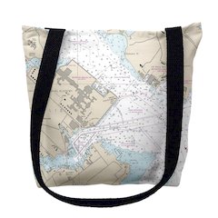 Annapolis, MD Nautical Map Medium Tote Bag 16x16