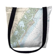 Avalon, NH Nautical Map Medium Tote Bag 16x16