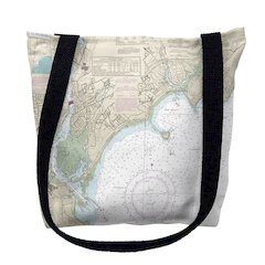 North Long Island Sound, NY Nautical Map Medium Tote Bag 16x16