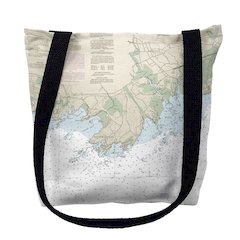 Guilford Point, CT Nautical Map Medium Tote Bag 16x16