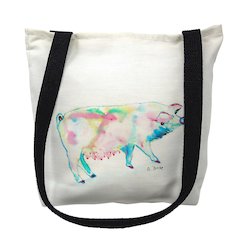 Pink Pig Medium Tote Bag 16x16