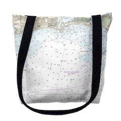 Block Island Sound - Matunuck, RI Nautical Map Medium Tote Bag 16x16