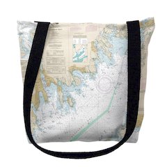 Buzzards Bay, MA Nautical Map Medium Tote Bag 16x16