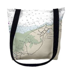 Cape Cod - Dennis, MA Nautical Map Medium Tote Bag 16x16