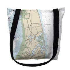Cape Cod - Nauset Beach, MA Nautical Map Medium Tote Bag 16x16
