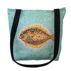 Pointillist Flounder Medium Tote Bag 16x16