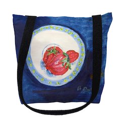Strawberry Plate Medium Tote Bag 16x16
