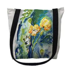 Frog & Flower Large Tote Bag 18x18