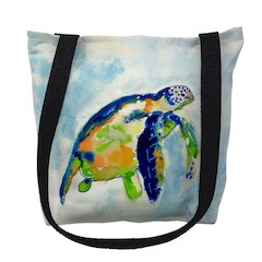 Blue Sea Turtle Medium Tote Bag 16x16