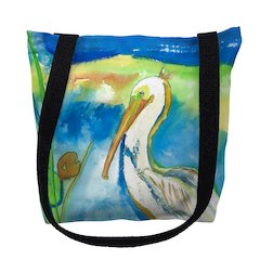 White Pelican Large Tote Bag 18x18