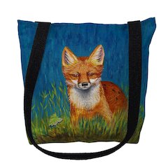 Red Fox Large Tote Bag 18x18