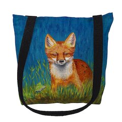 Red Fox Medium Tote Bag 16x16