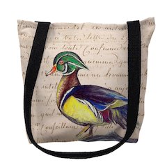 Male Wood Duck Script Small Tote Bag 13x13