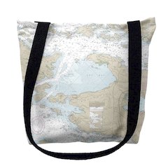 St Lawrence River, NY Nautical Map Medium Tote Bag 16x16