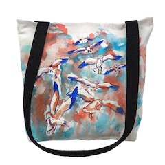 Gulls Flocking Medium Tote Bag 16x16