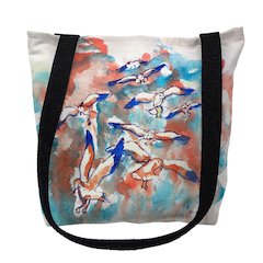 Gulls Flocking Small Tote Bag 13x13
