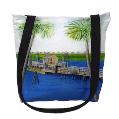 Sunset Beach, NC Bridge Medium Tote Bag 16x16