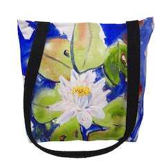 Lily Pad Flower Medium Tote Bag 16x16