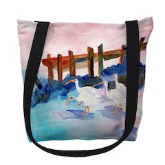 White Ibises Medium Tote Bag 16x16