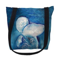 Blue Jellyfish Medium Tote Bag 16x16