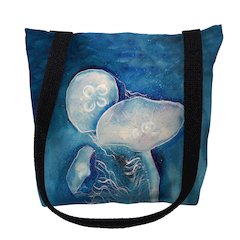 Blue Jellyfish Small Tote Bag 13x13