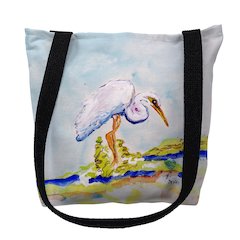 Betsy's Egret Small Tote Bag 13x13