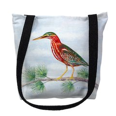 Green Heron Large Tote Bag 18x18