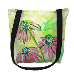 Cone Flowers Medium Tote Bag 16x16