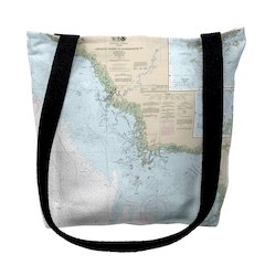 Crystal River to Horseshoe Point, FL Nautical Map Medium Tote Bag 16x16