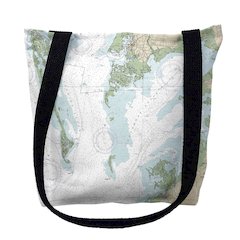 Pocomoke and Tangier Sounds, VA Nautical Map Medium Tote Bag 16x16