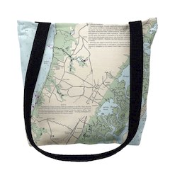 Cape May Peninsula, NJ Nautical Map Medium Tote Bag 16x16